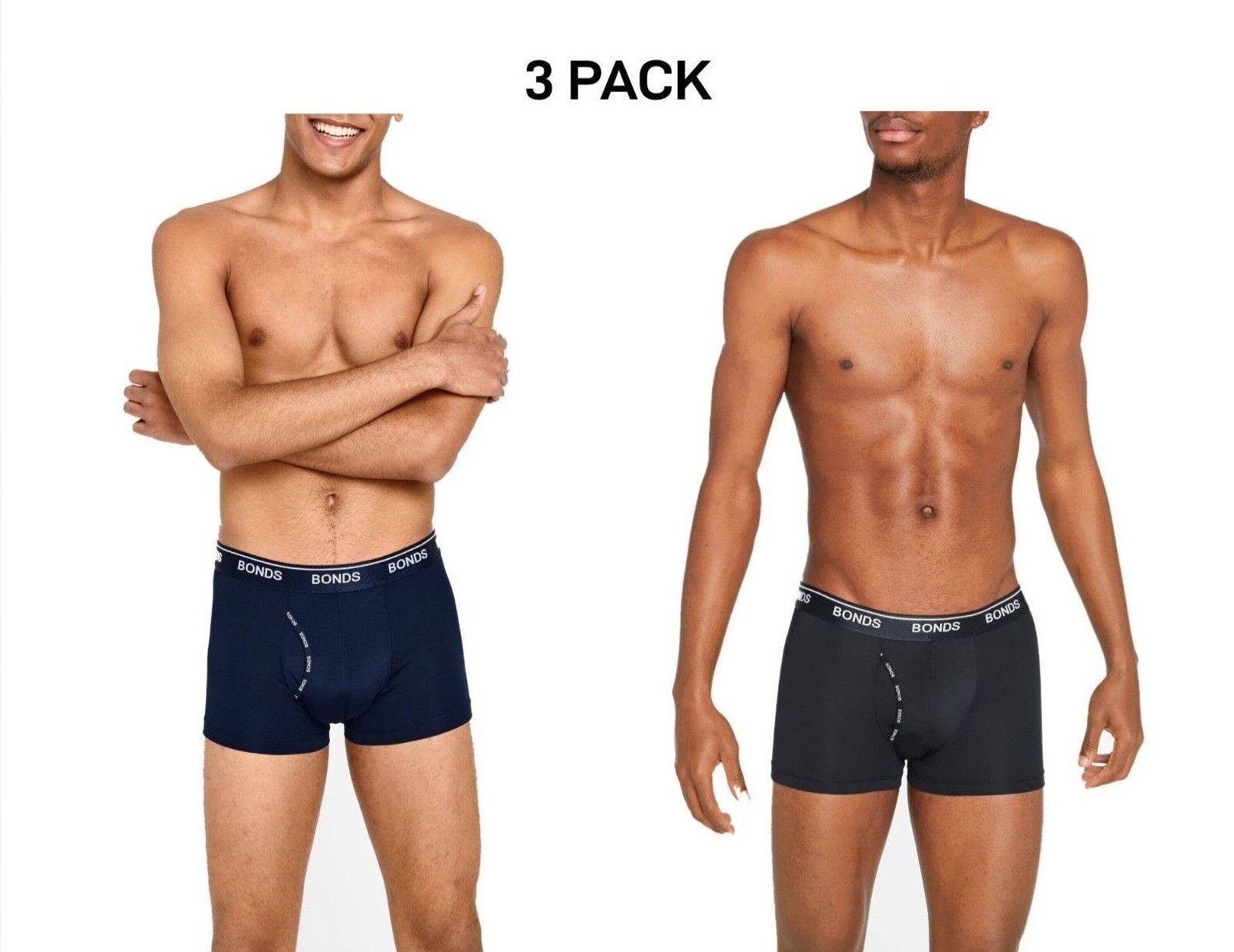 Bonds Mens Microfibre Guyfront Trunk Super Smooth Microfibre Version 3 Pack MX86