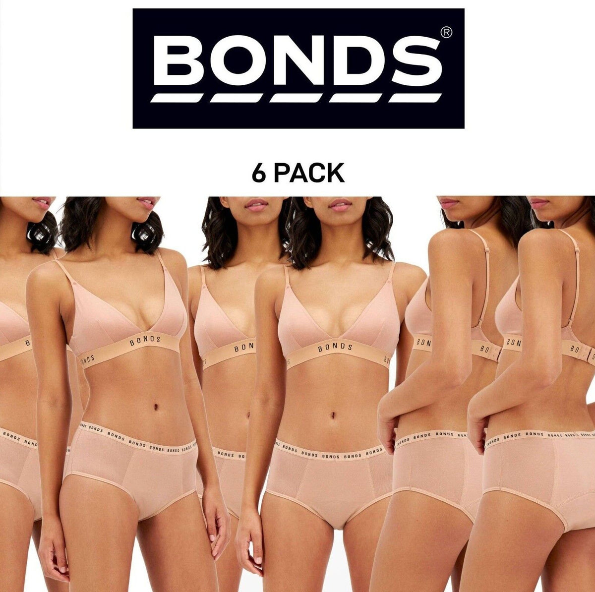 Bonds Womens Bloody Comfy Period Boyleg Heavy Leak Proof Undies 6 Pack WTGM