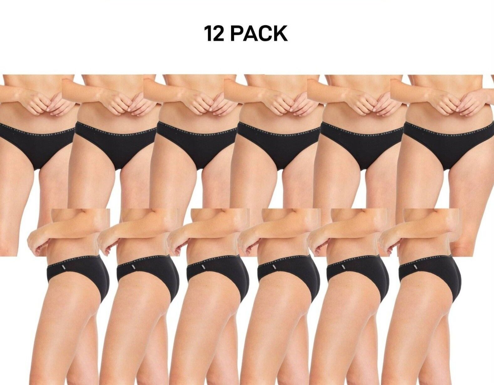 Bonds Womens Hipster Bikini Soft Cotton Low Rise Stretchy Waist 12 Pack WUFNA