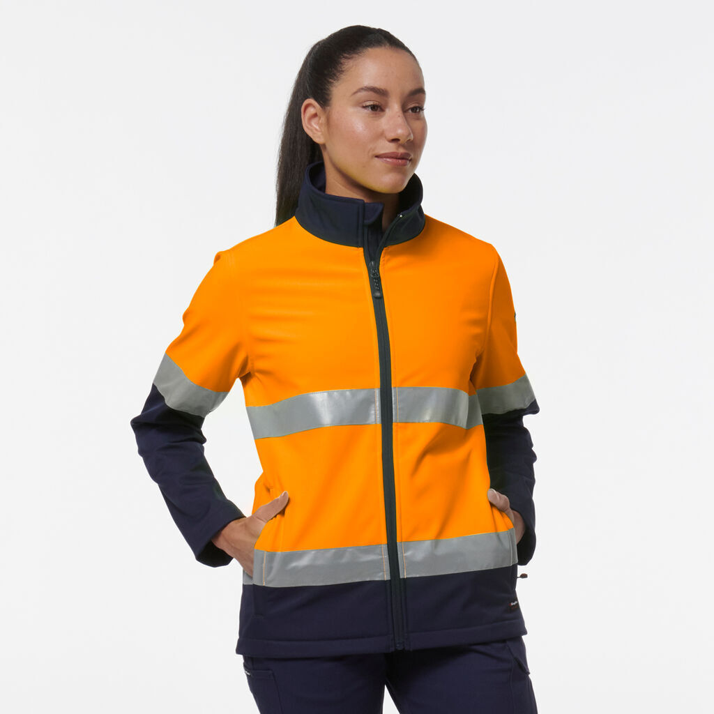 KingGee Women 4 Packs Reflective Spliced Softshell Safety Work Jacket K45006