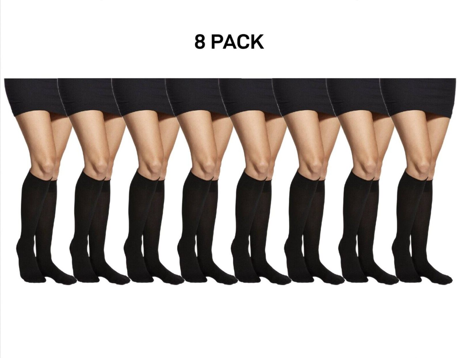 Bonds Womens Semi Opaque Knee High 40 Denier Socks Wide Comfort 8 Pack L79582