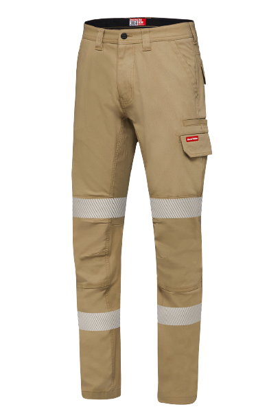 Hard Yakka Canvas Cargo Pants Tough Double Layer Knees Reflective Stretch Y02855