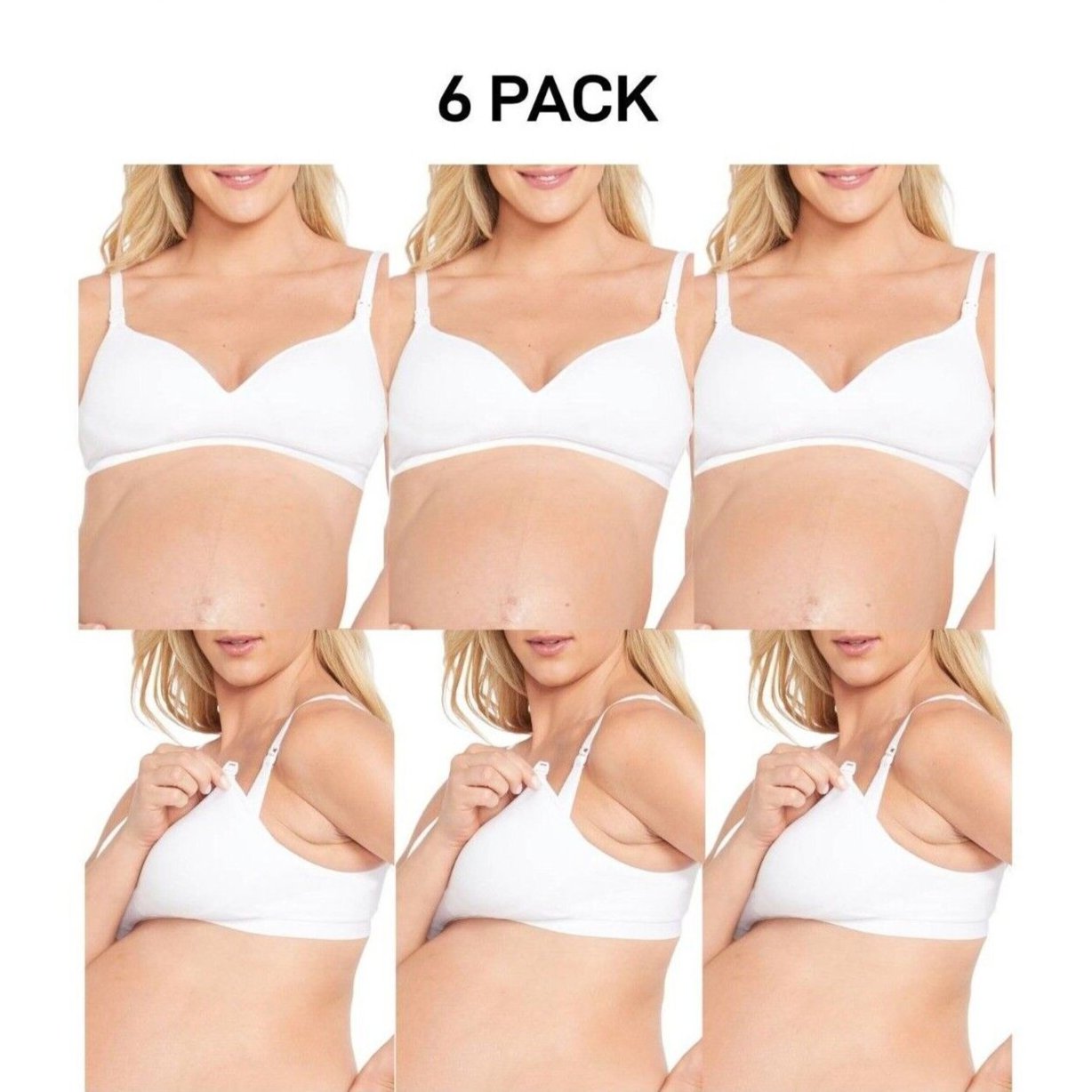 Bonds Womens Bumps Contour Maternity Wirefree Bra Comfy Flattering 6 Pack YYCCW