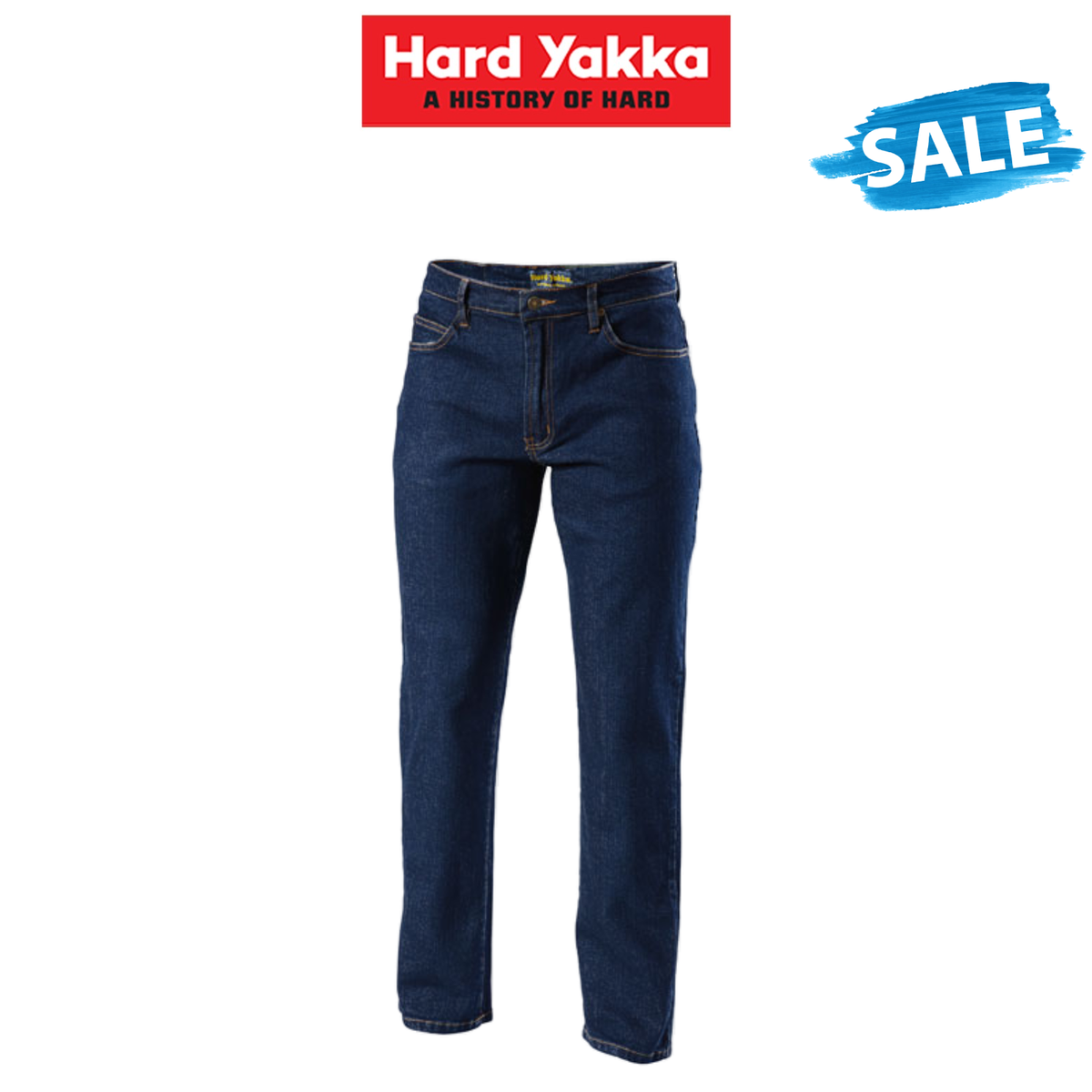 SALE Hard Yakka Stretch Cotton Denim Tough Work Tough Straight Jeans Y44610