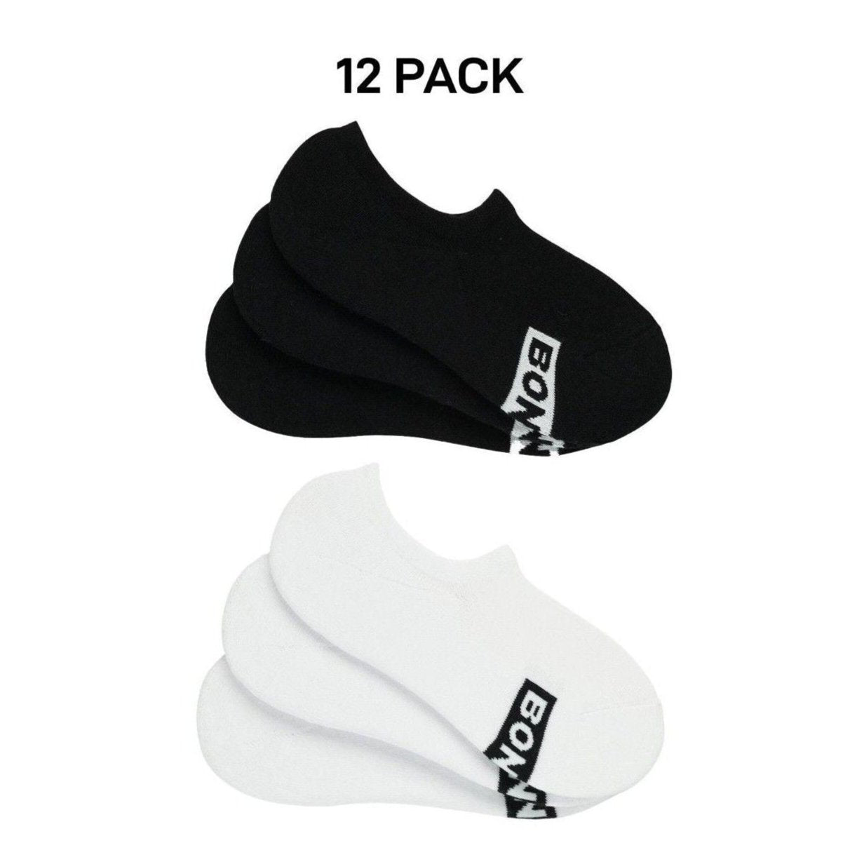 Bonds Mens Logo Sneaker Socks Cushioned Soles & Breathable Cotton 12 Pack SXKQ3N