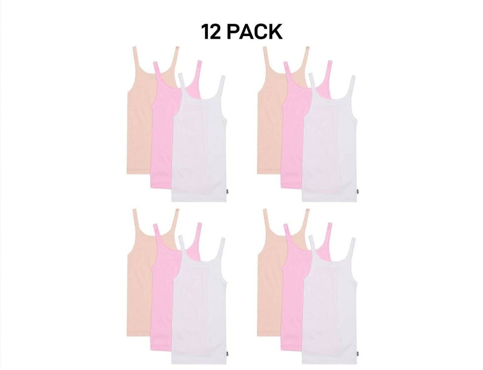 Bonds Girls Teena Singlet Super Stretchable Stay Comfortable 12 Pack UYG43A
