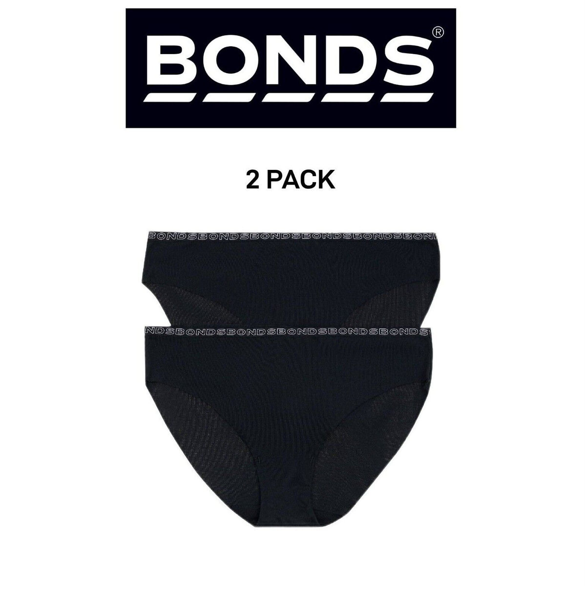 Bonds Womens No Show Bikini Smooth and Comfortable Waistband Brief 2 Pack WYQ5BW
