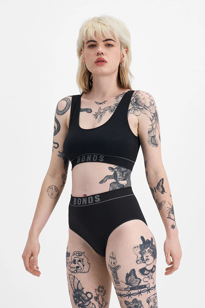 Bonds Womens Retro Rib Seamless Hi Hi Bikini High Waist & High Leg 6 Pack WU8FT