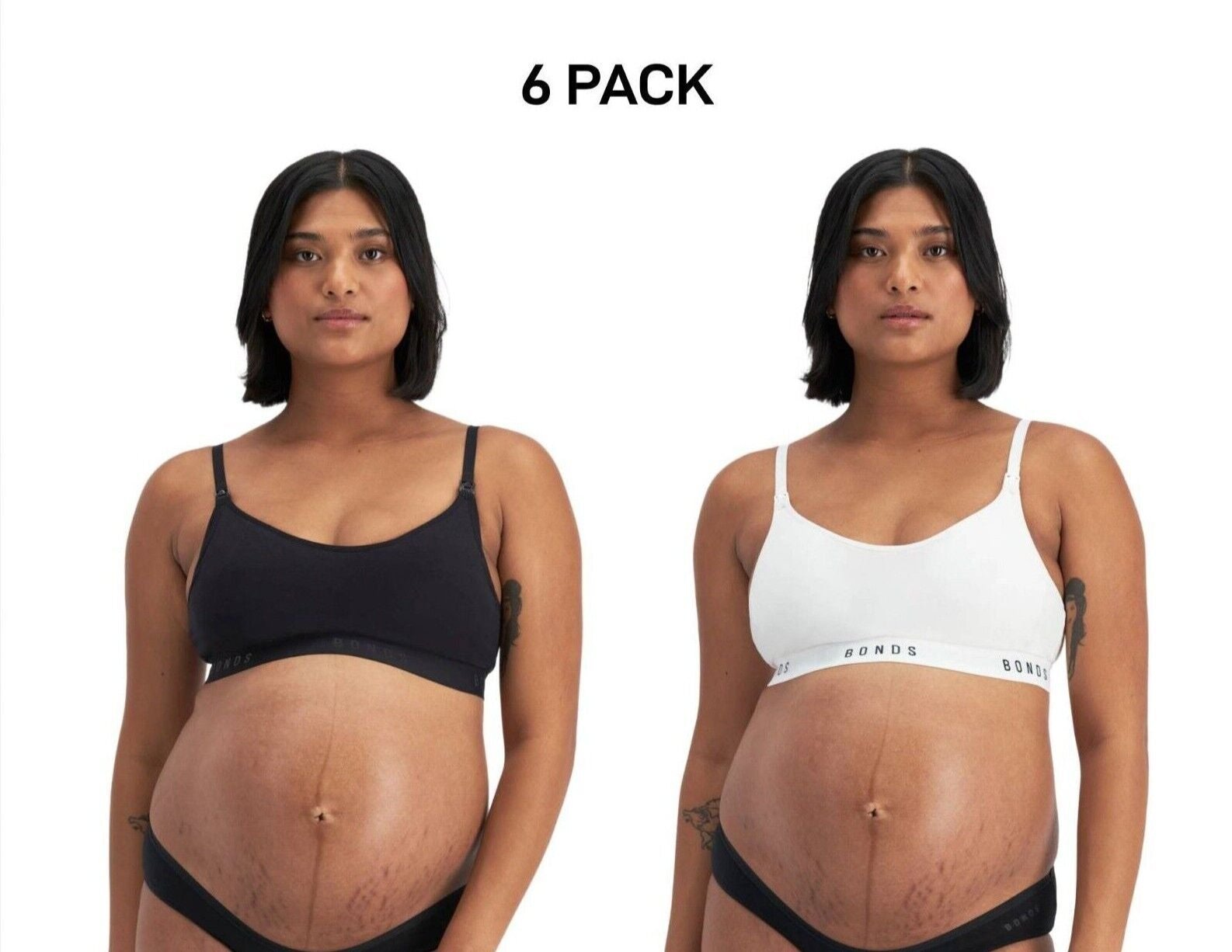 Bonds Womens Damn Dry Milk Leaks Scoop Crop Comfy Easy Feeding Clip 6 Pack YWQL