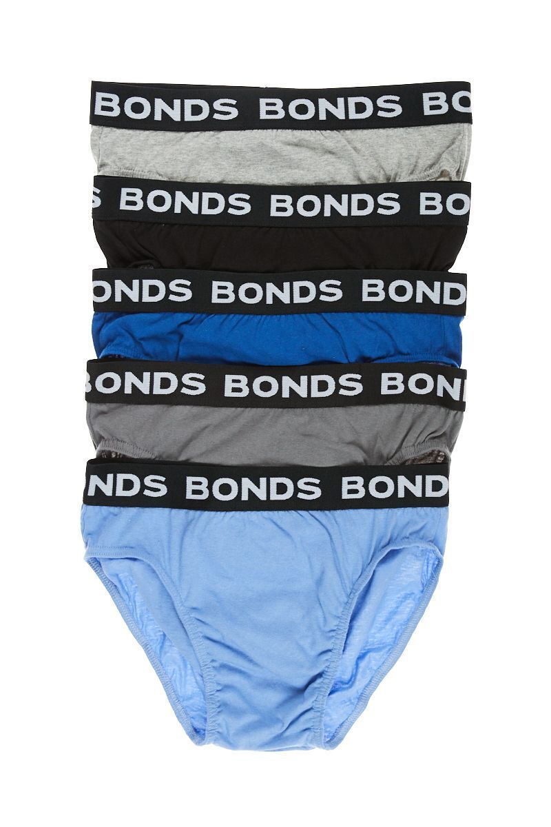 Bonds Mens Hipster Brief  Wide Comfortable Elastic Waistband 5 Pack M8DM5T