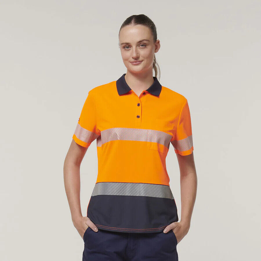 Hard Yakka Womens Short Sleeve HI Vis Reflective Taped Polo Y08602-Collins Clothing Co