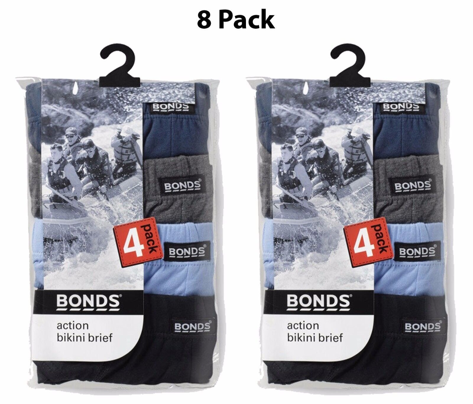 Mens Bonds Action Hipster Bikini Brief Jocks 8 Pack Comfy Underwear Cotton M8OS4