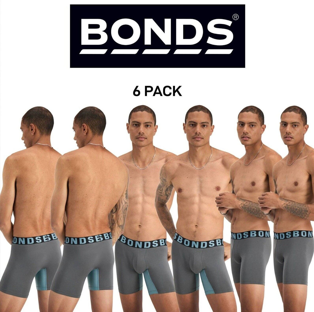 Bonds Mens Chafe Off Trunk Ultimate Comfort Comfy and Friction Free 6 Pack MWB6