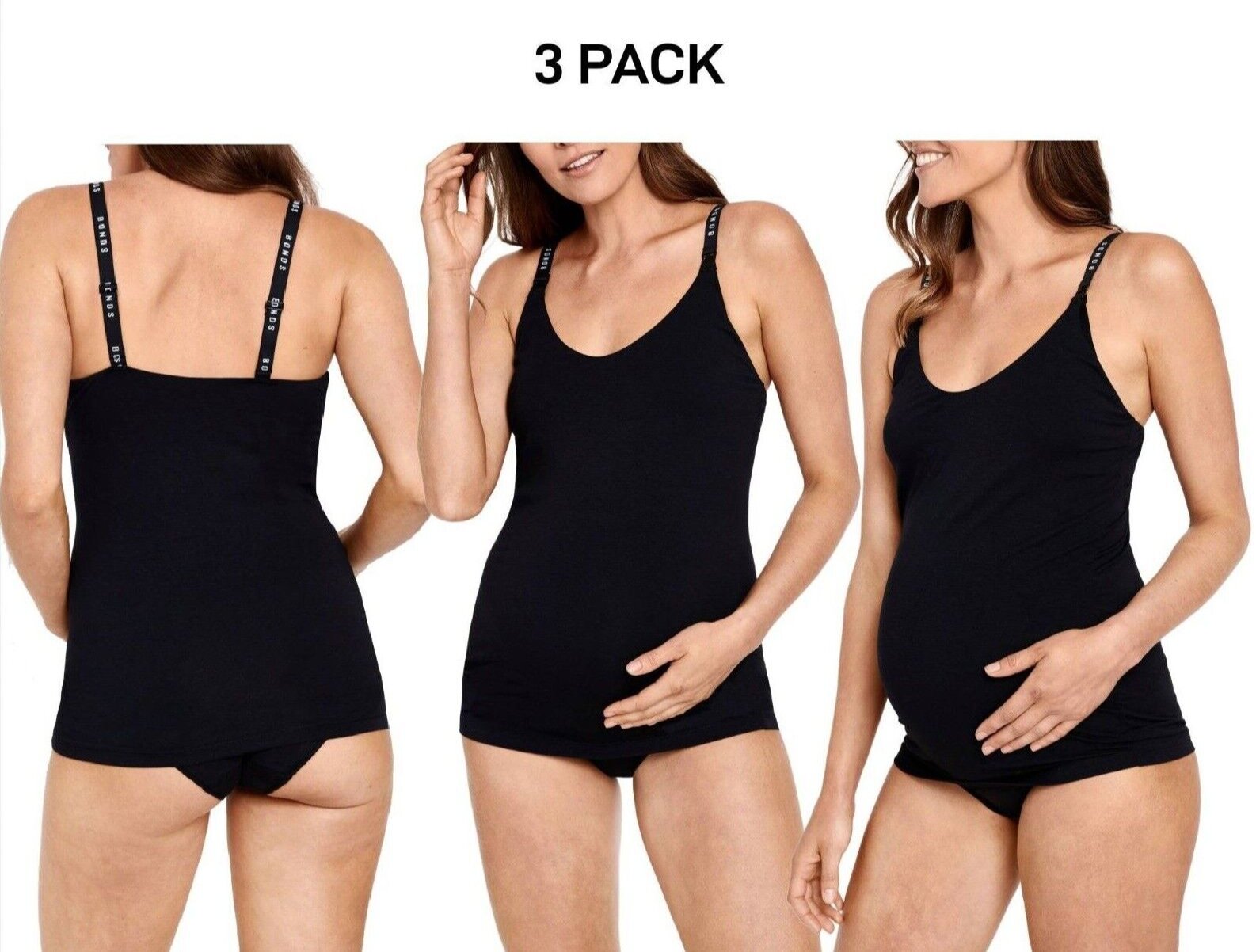 Bonds Womens Originals Maternity Support Singlet Extra Comfort 3 Pack YXF3Y