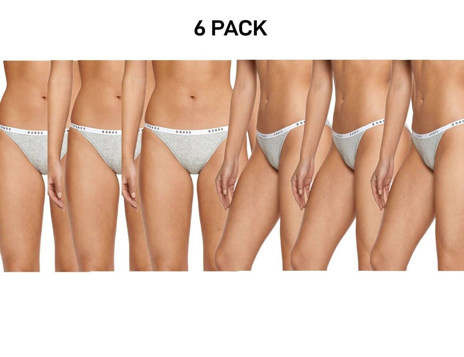 Bonds Womens Original String Bikini Marle Breathable Silk Fabric 6 Pack WV7GA