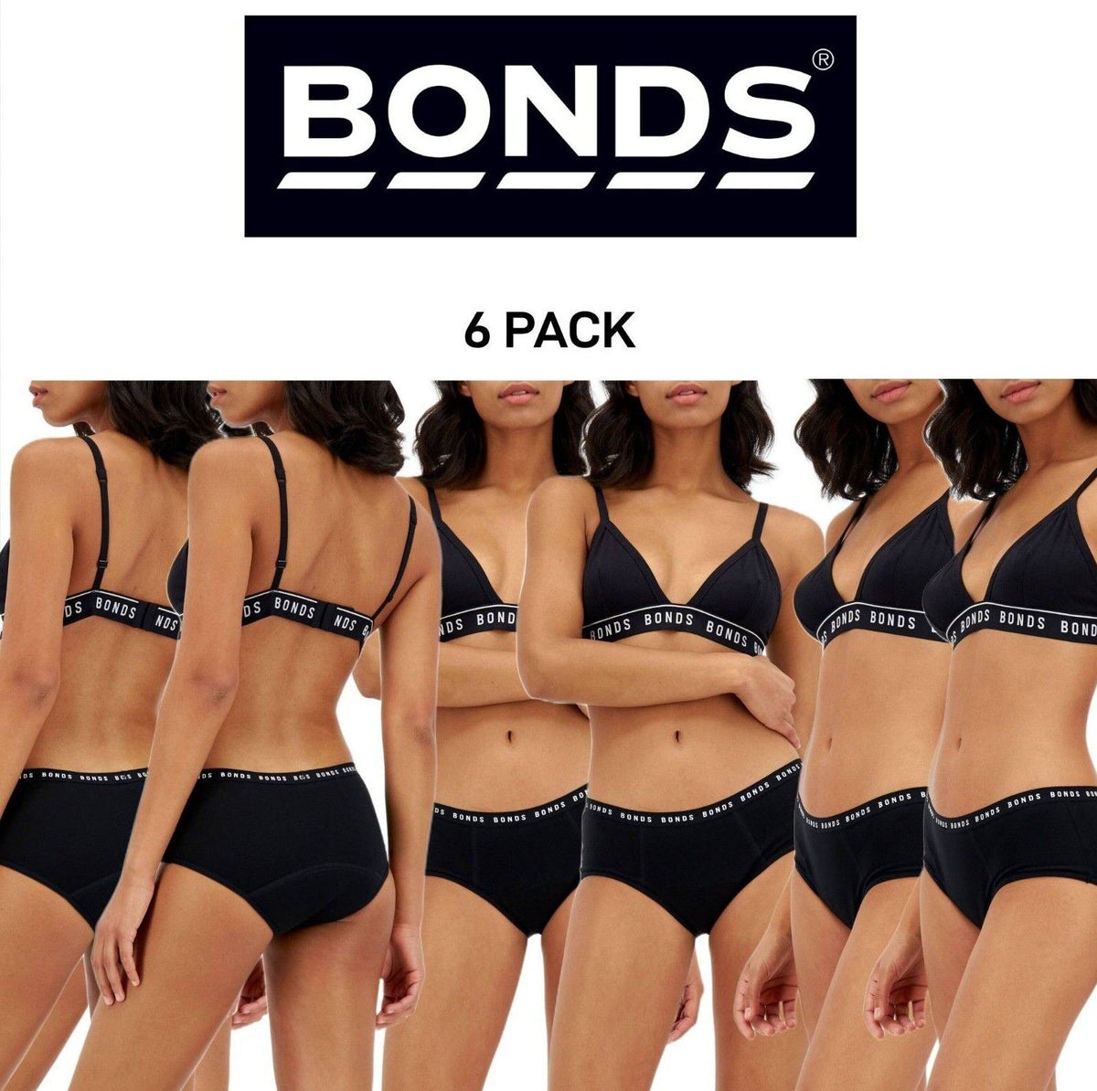Bonds Womens Bloody Comfy Period Boyleg Moderate Leak Proof Undies 6 Pack WTQP