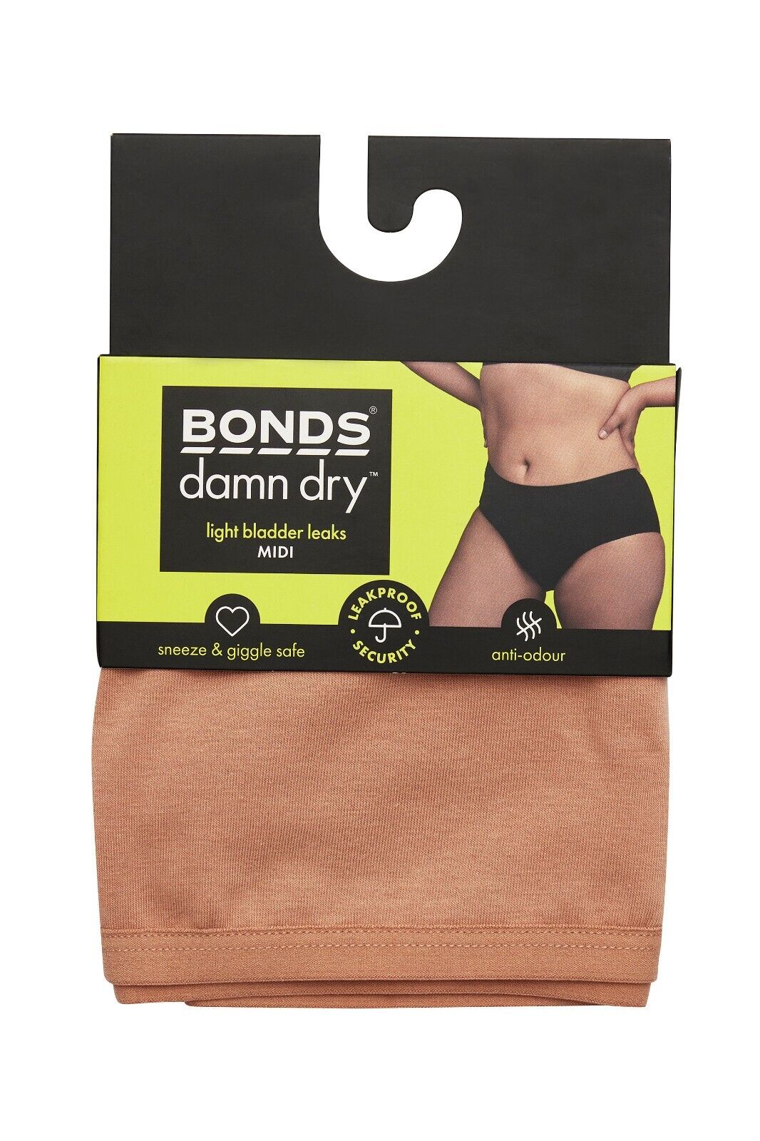 Bonds Womens Damn Dry Midi Brief Leak Protection Classic Support 6 Pack WRRAA