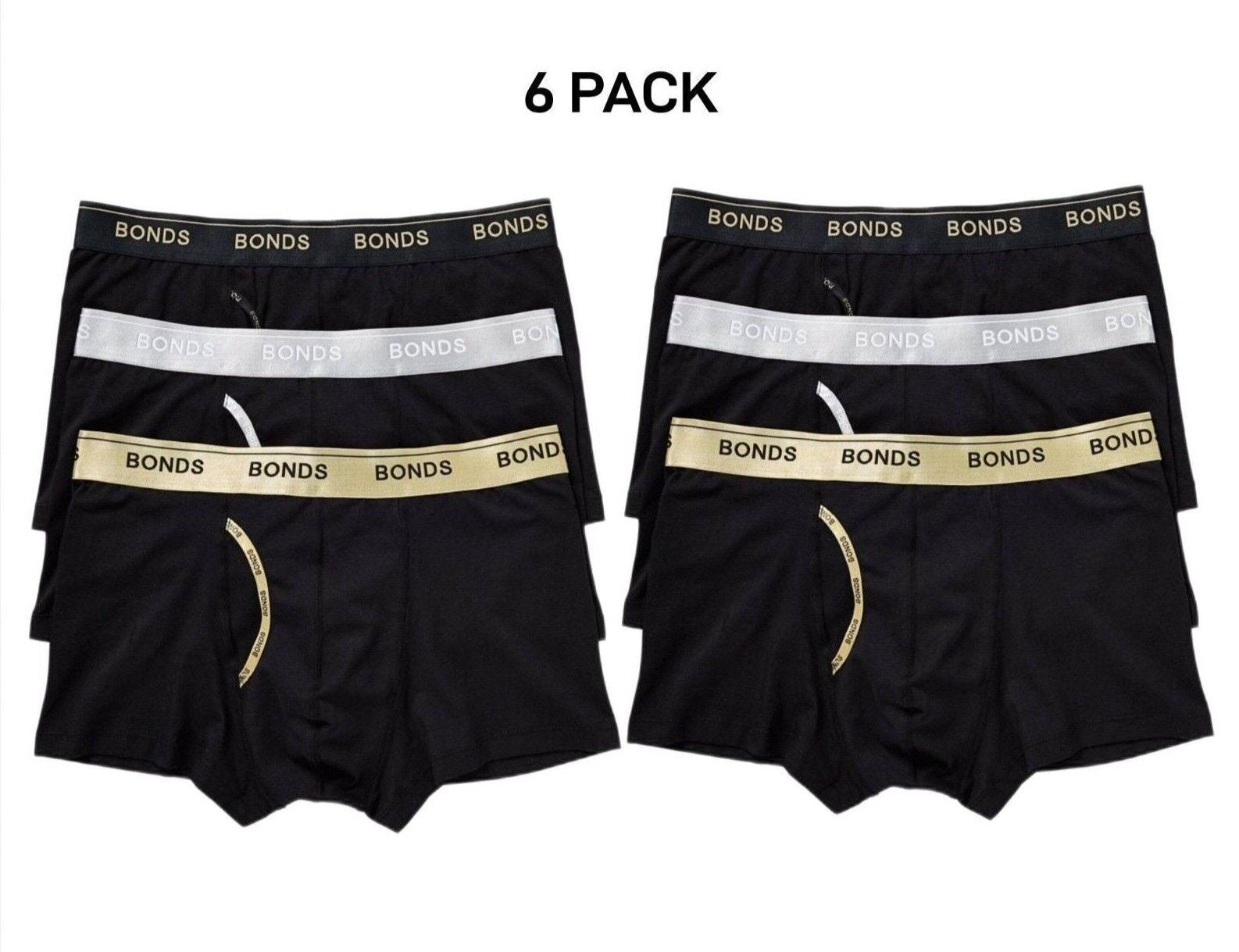 Bonds Mens Guyfront Trunk Super Soft Waistband With Logo 6 Pack MZ963A