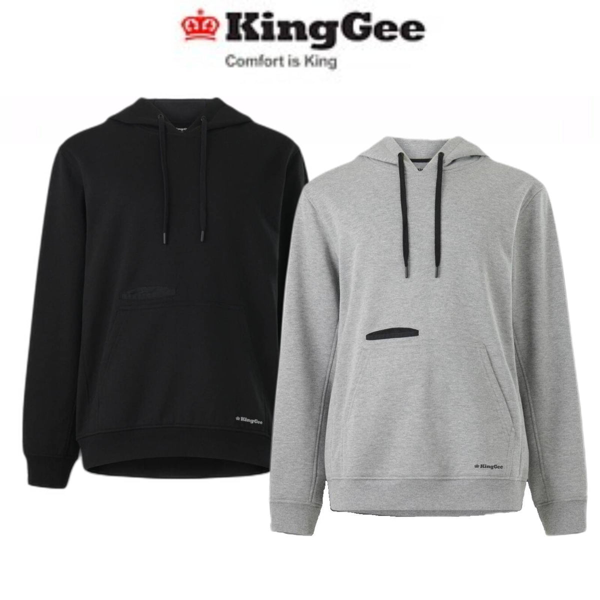 KINGGEE Originals Hoodie Fleece Winter Warm  Comfy Ribbed Hems Draw Cord K05008