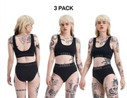 Bonds Womens Retro Rib Seamless Hi Hi Bikini High Waist & High Leg 3 Pack WU8FT