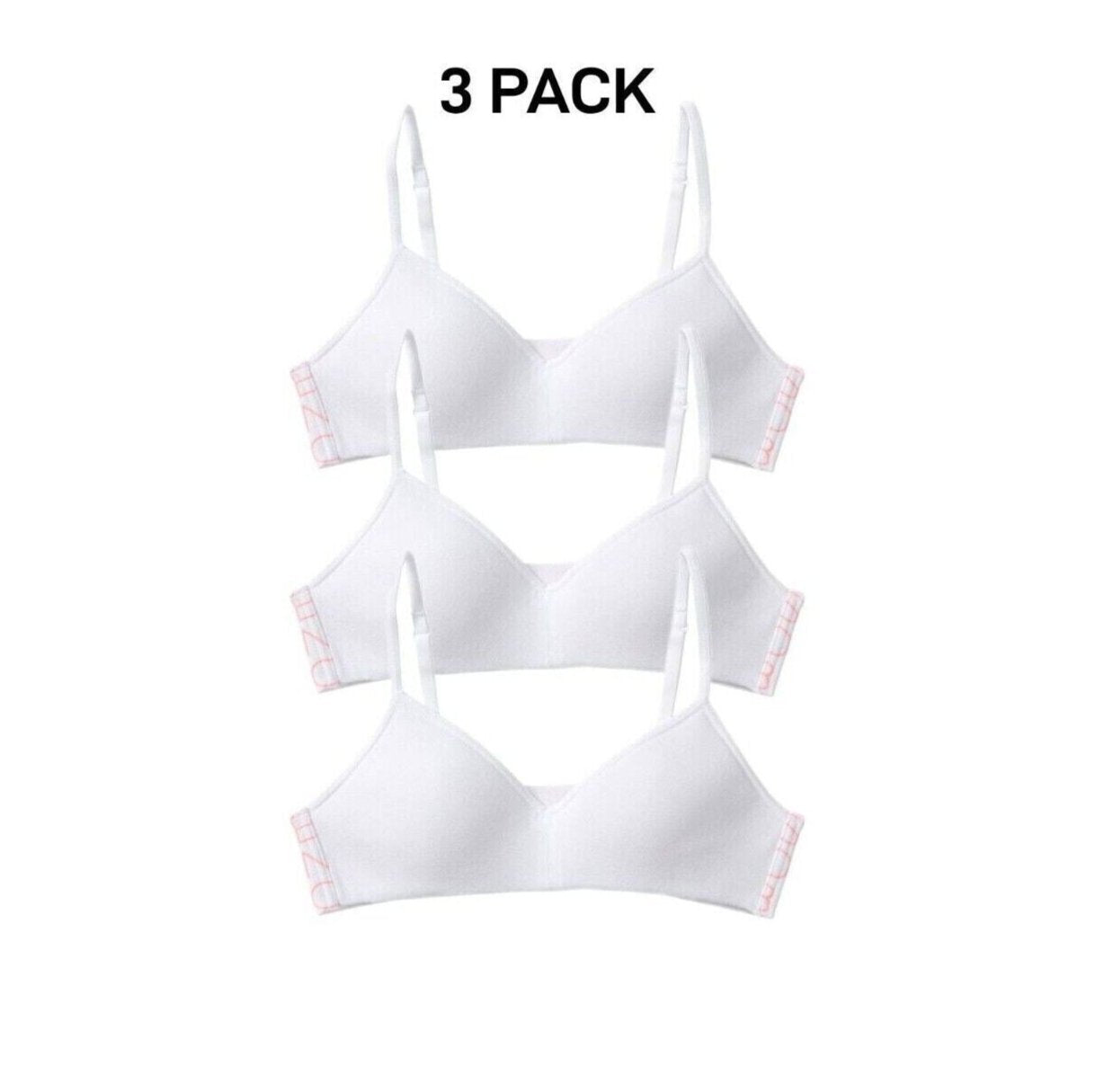 Bonds Girls Stretchies Contour Crop Extendable Elastic Straps Bra 3 Pack UZR31A