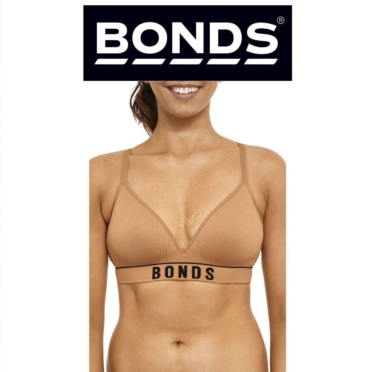 Bonds Womens Retro Rib Wirefree Tee Bra Soft & Supportive Underband YXF7W
