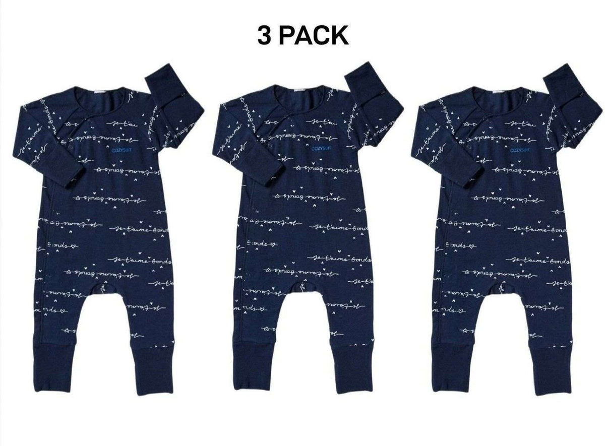 Bonds Baby Newbies Coverall Super Soft Cozysuit & Stretchable Fabic 3 Pack BXQBA