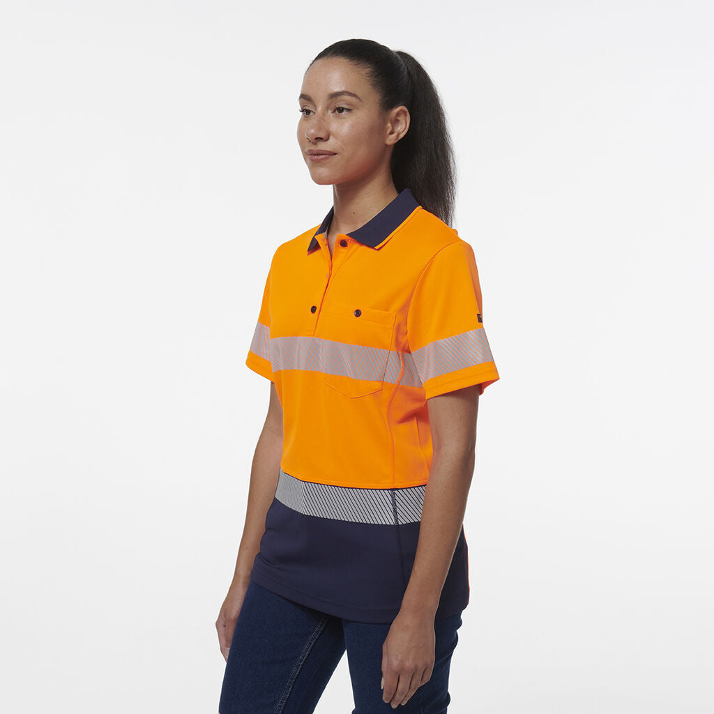 KingGee Womens Workcool Hyperfreeze Spliced Polo With Segmented Tape K44224-Collins Clothing Co