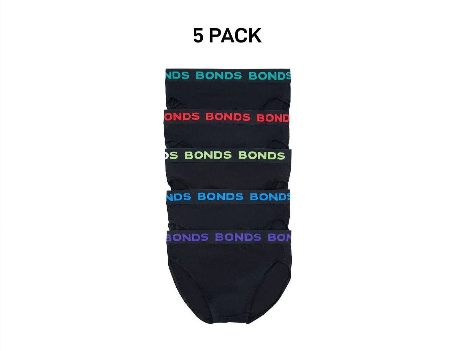 Bonds Mens Hipster Brief Super Soft Branded Elastic Waistband 5 Pack M8DMTX
