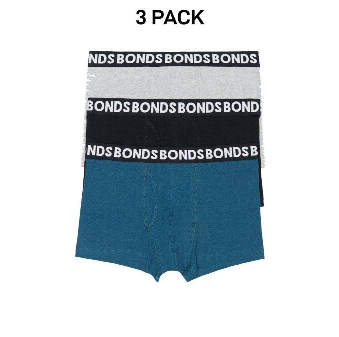 Bonds Mens Everyday Trunk Stretchable Soft Waistband Underwear 3 Pack MWPY3A