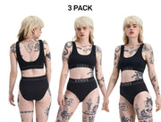 Bonds Womens Retro Rib Hi Hi Bikini Smooth Comfy Stretchable Knit 3 Pack WU8FA