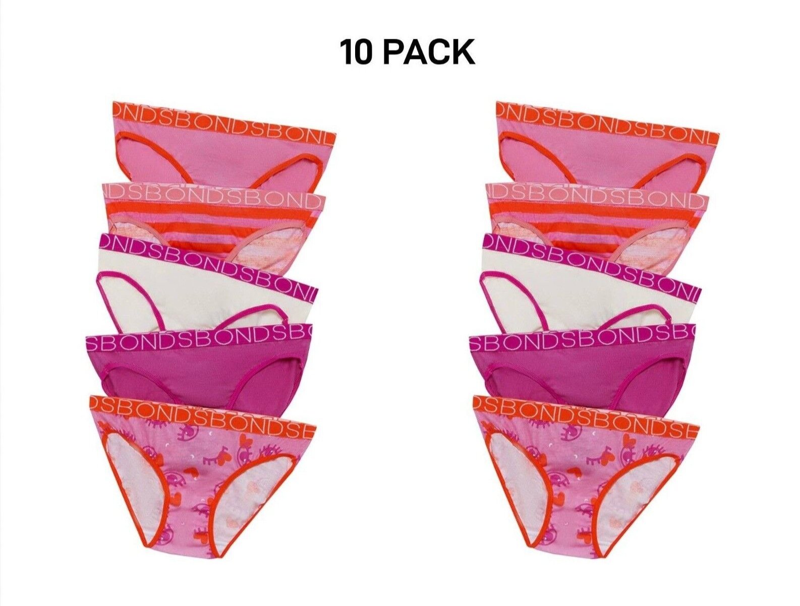 Bonds Girls Bikini Soft and Stretchy Perfect Everyday Coverage 10 Pack UWNV5A