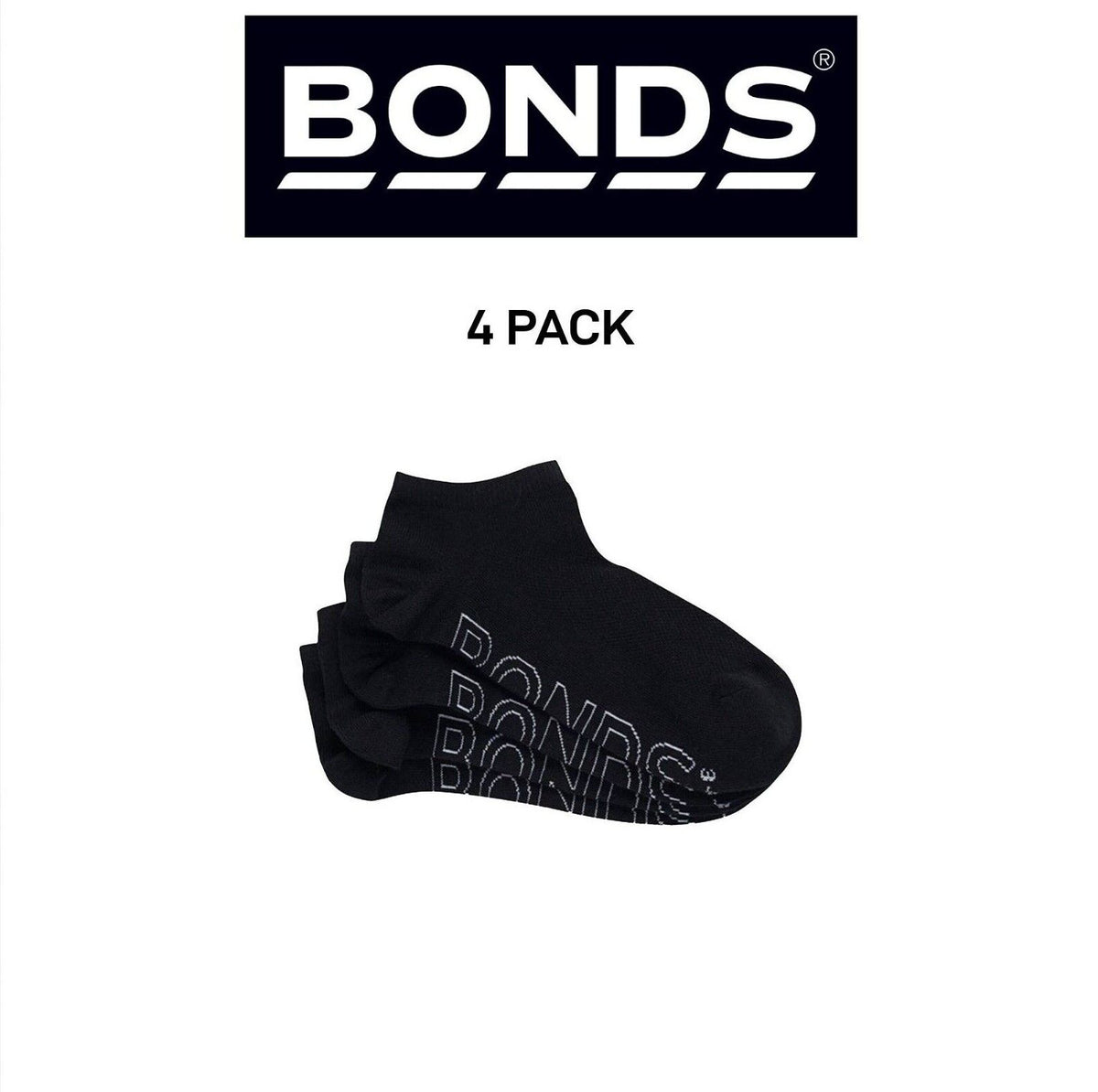 Bonds Womens Lightweight Low Cut Smooth Comfy Stay-Put Fit Socks 4 Pack LXPV4N