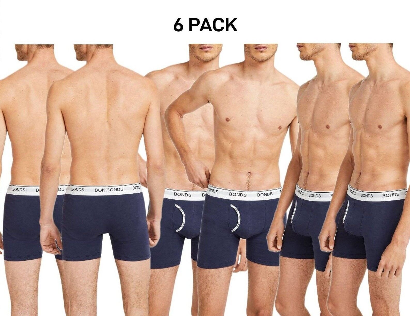 Bonds Mens Guyfront Mid Trunk Moisture Wicking to Keep Cool and Dry 6 Pack MY7WA