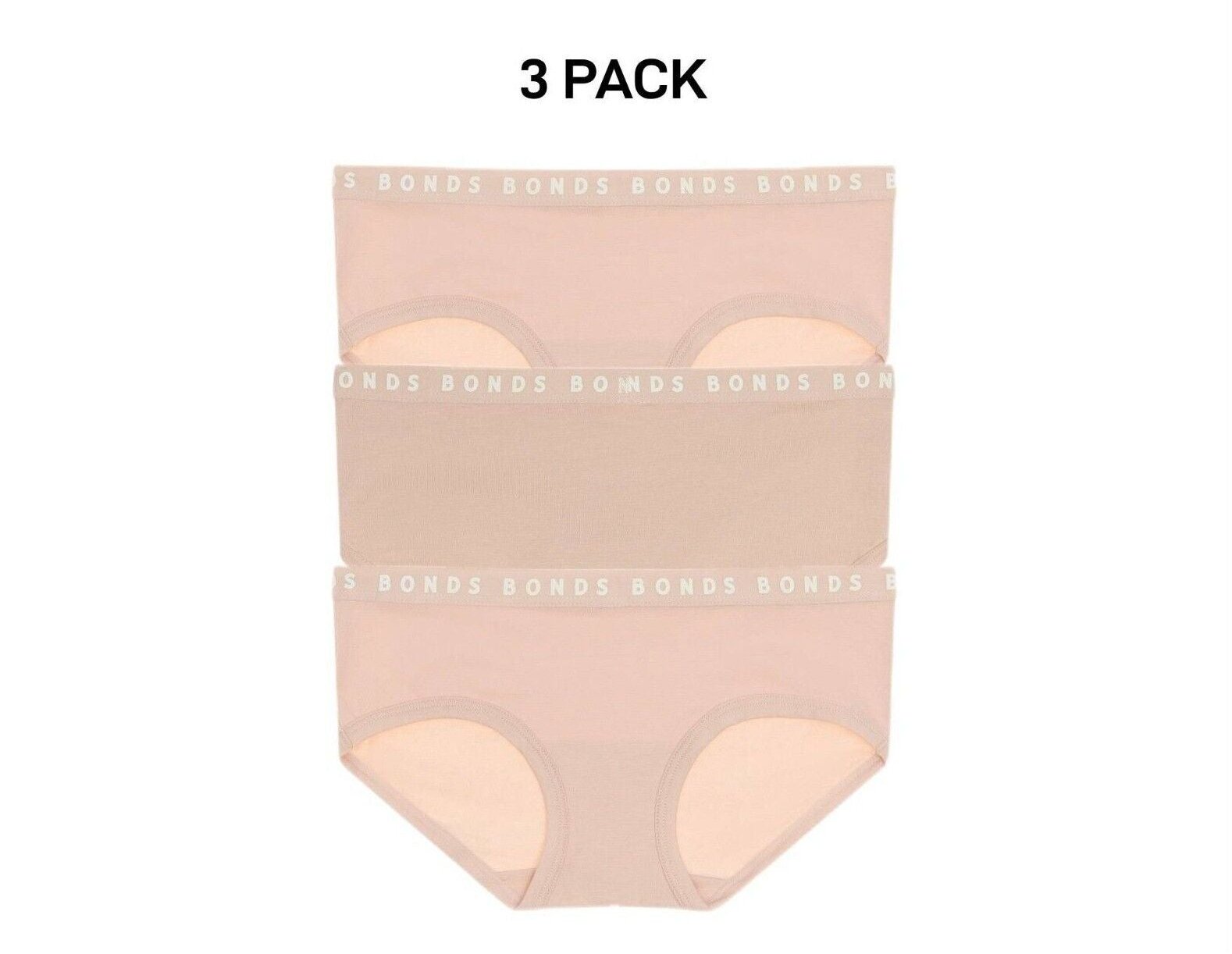 Bonds Womens Hipster Boyleg Soft Cotton Comfortable Stretch Brief 3 Pack WUVWA