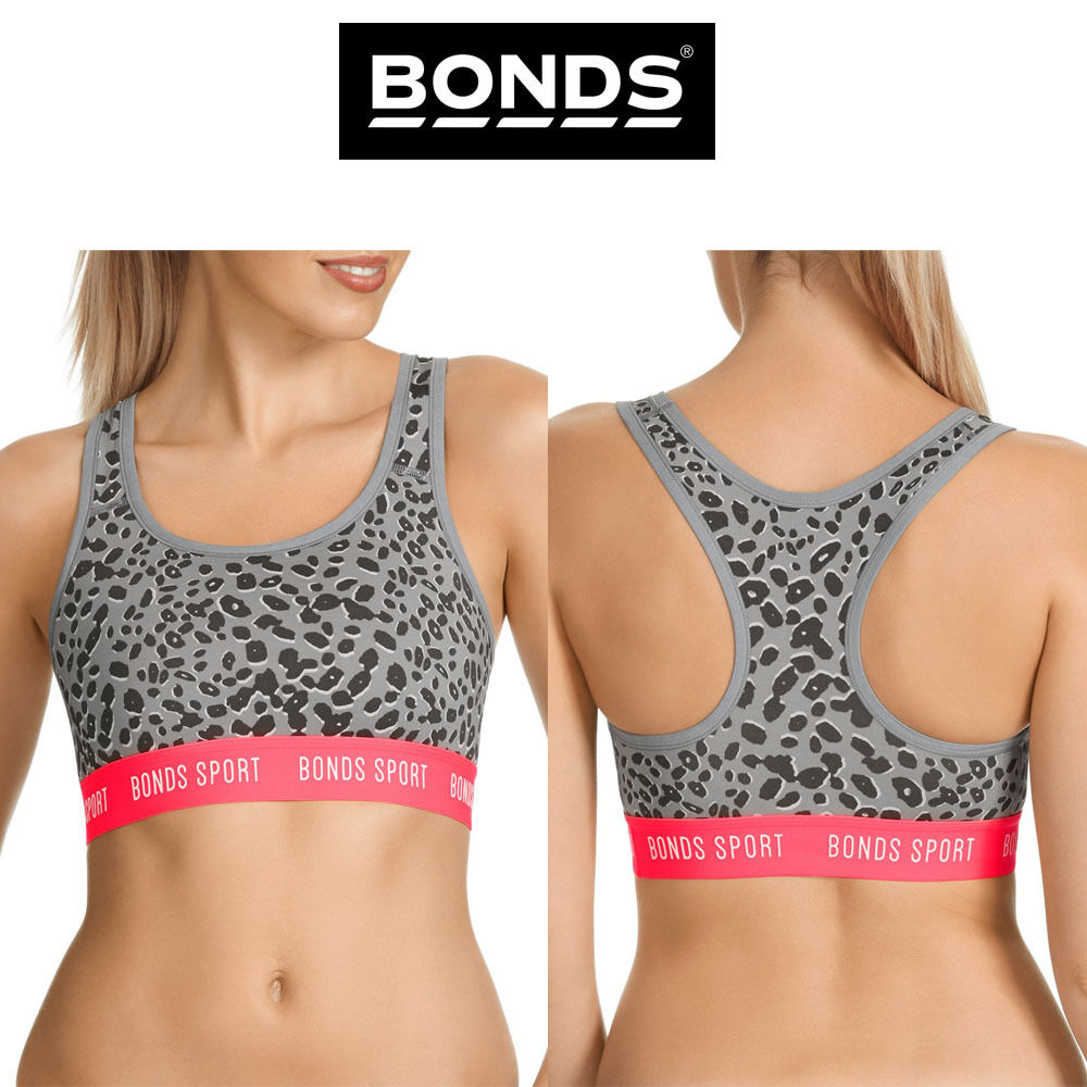 Womens Bonds Active Micro Crop Body Top Running Gym Yoga Keyline Grey Pink S M L