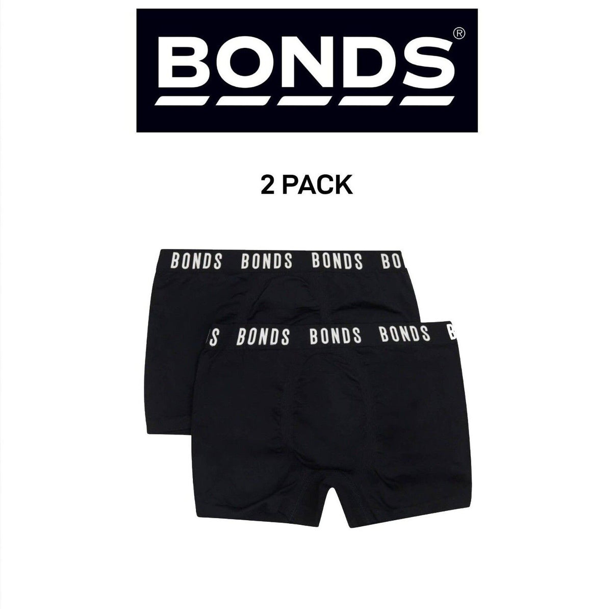 Bonds Boys Super Stretchies Trunk Extra Stretchy Comfy Undies 2 Pack UXXK2A