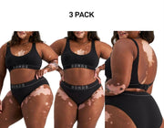 Bonds Womens Retro Rib Hi Leg Bikini Comfortable Smooth Waitband 3 Pack WU8GA