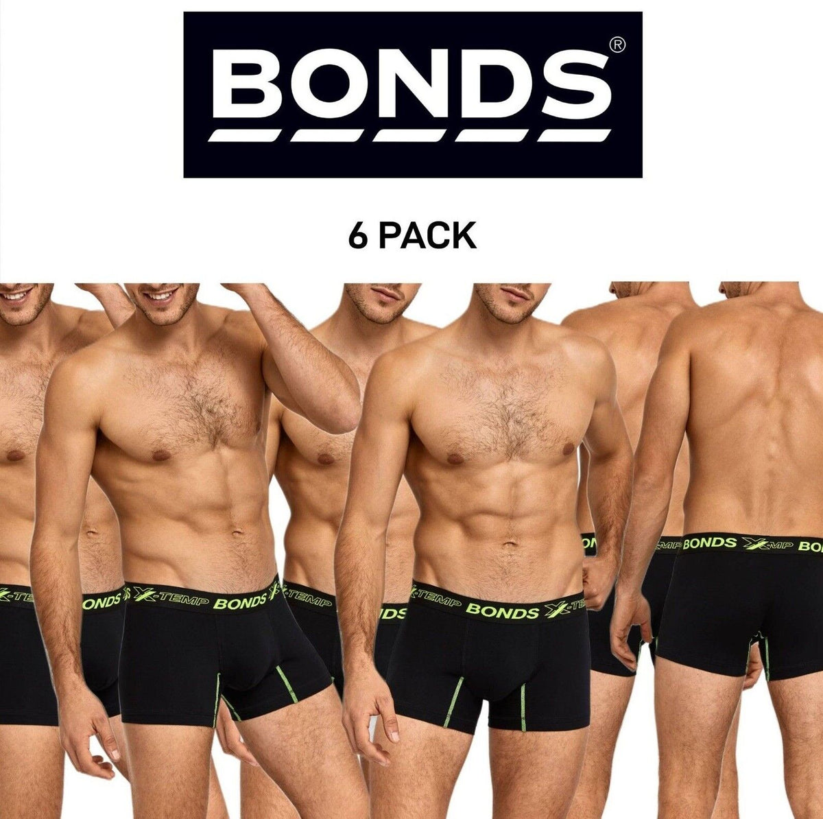 Bonds Mens X-Temp Trunk Flat Stitching Lasting Durability & Comfort 6 Pack MXEJA