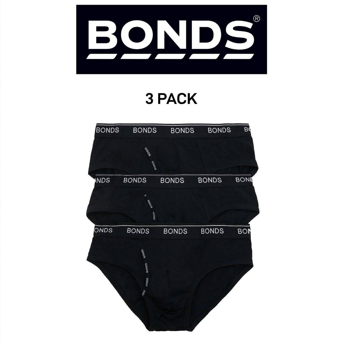 Bonds Mens Guyfront Brief Soft & Stretchy Cotton Fly Front 3 Pack MZ953A