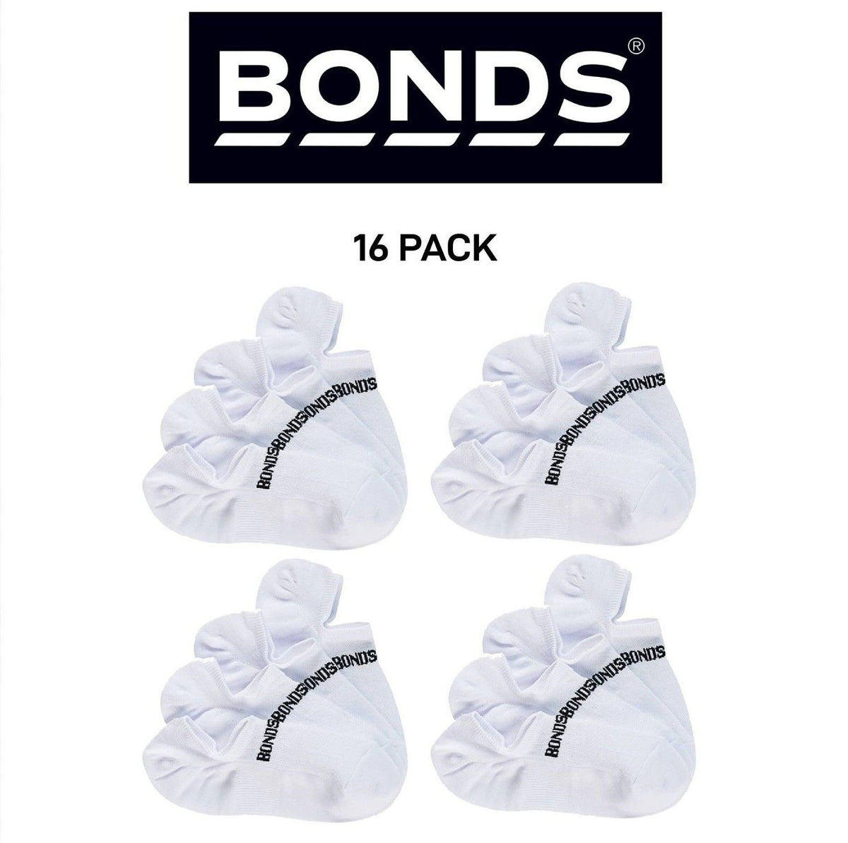 Bonds Womens Play It Cool No Show Breathable Mesh Panels Socks 16 Pack LYE74N