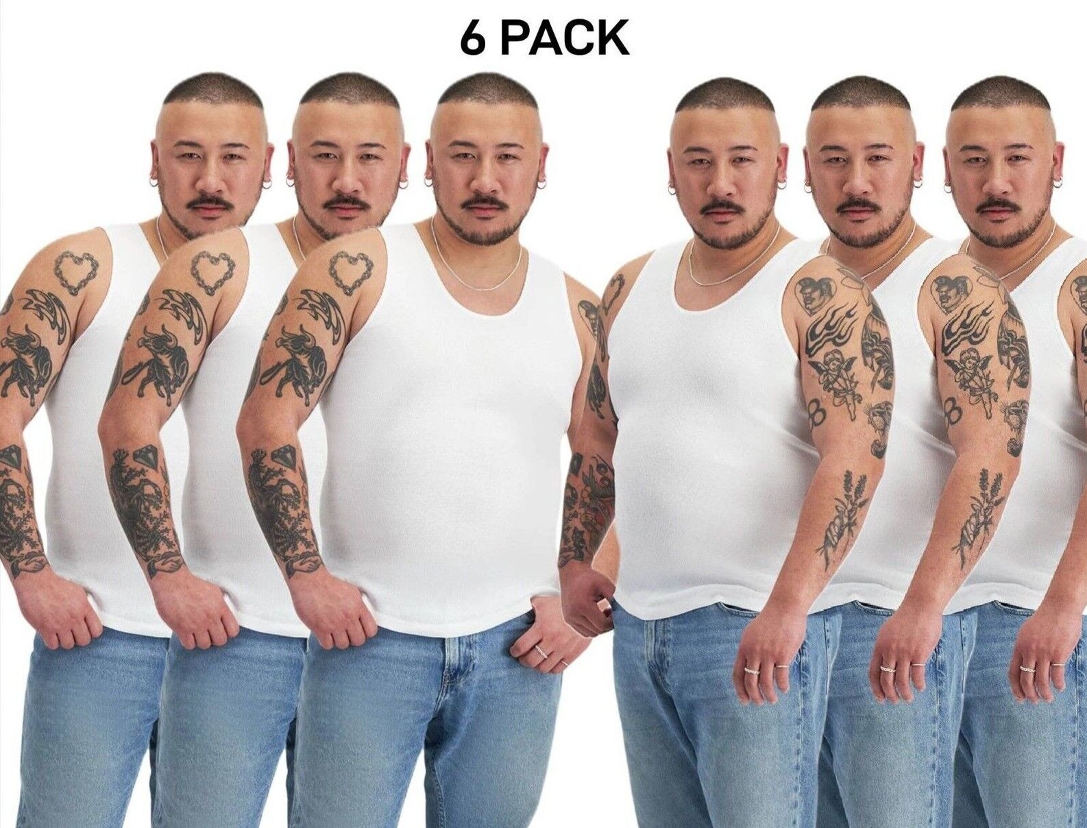 Bonds Mens Chesty Singlets Breathable Comfortable Side Seamfree 6 Pack M7WL