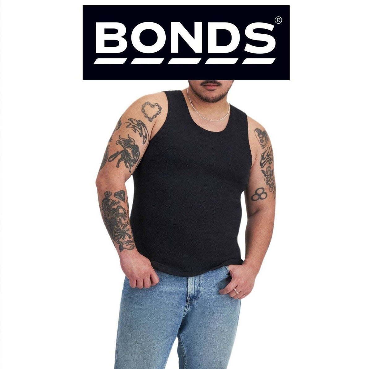 Bonds Mens Chesty Cotton Singlets Underwear Singlet Ribbed Cotton M757P