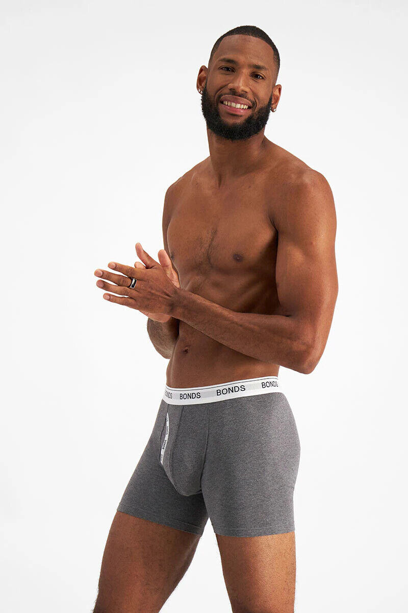 Bonds Mens Guyfront Mid Trunk Signature Fly Opening Seamfree Side 6 Pack MWXB3A