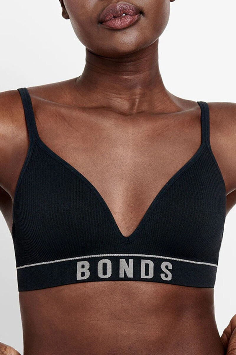 Bonds Womens Retro Rib Seamless Wirefree Tee Bra Contoured Shape 6 Pack WU8EW