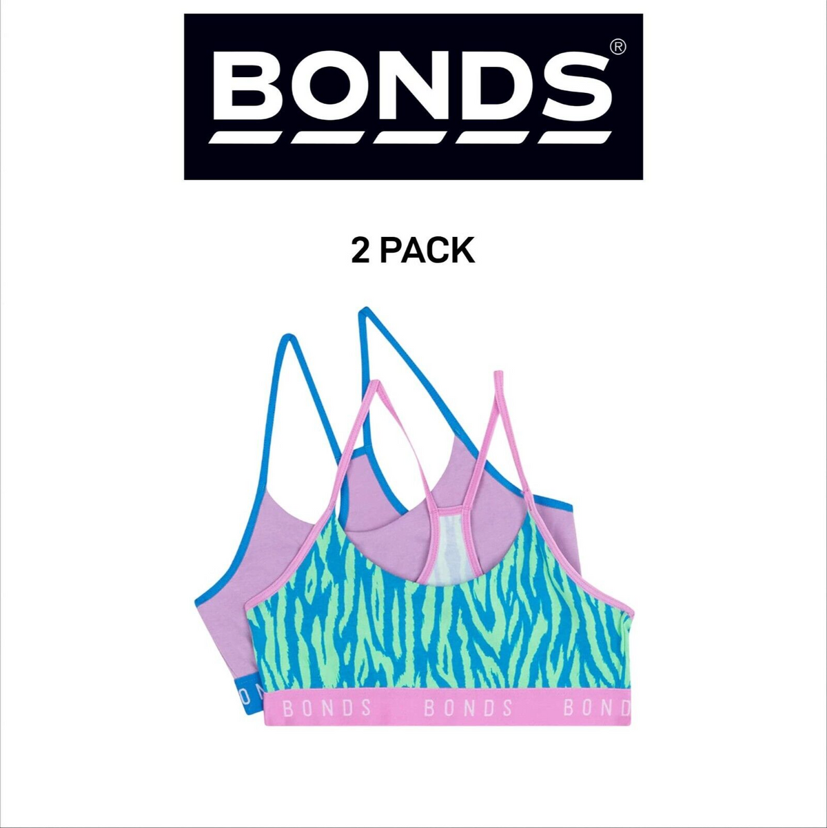 Bonds Girls Hipster Racer Crop Perfect for School Sports and Play 2 Pack UWWR2A