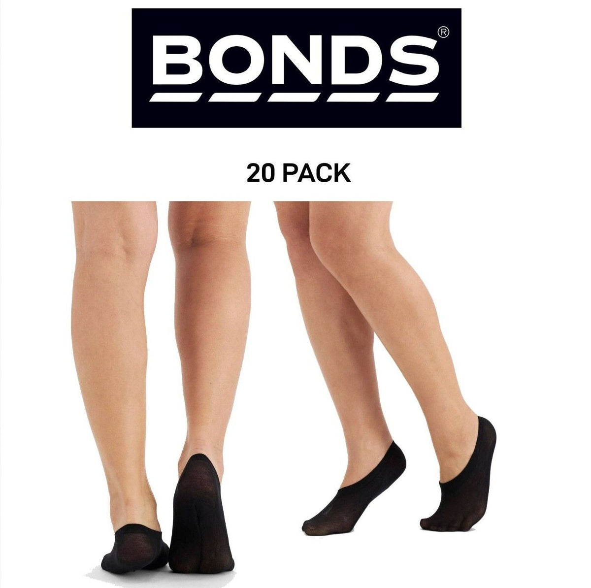 Bonds Womens Sheer Relief Cushioned Footlet Wicks Moisture 20 Pack L64711