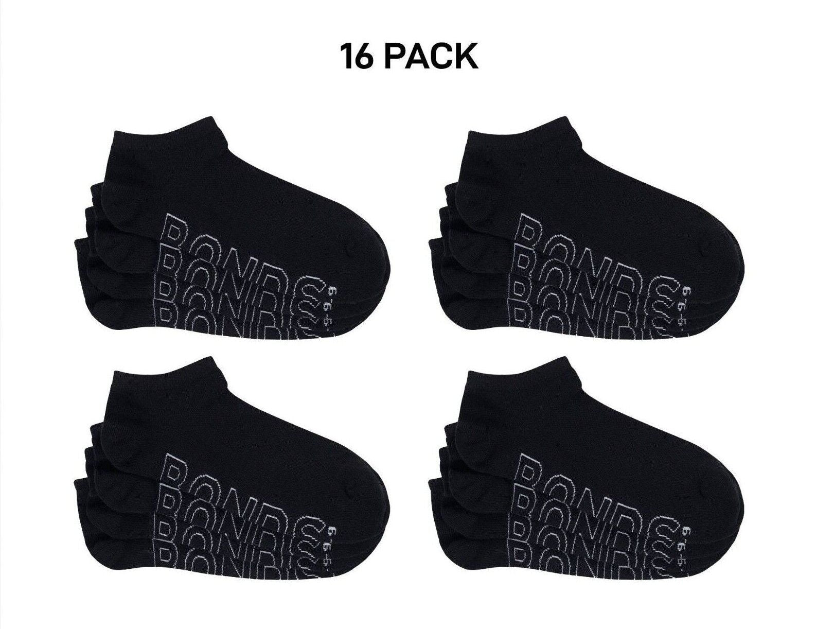 Bonds Mens Logo Lightweight No Show With Mesh Cooling Zone Socks 16 Pack SXN44N