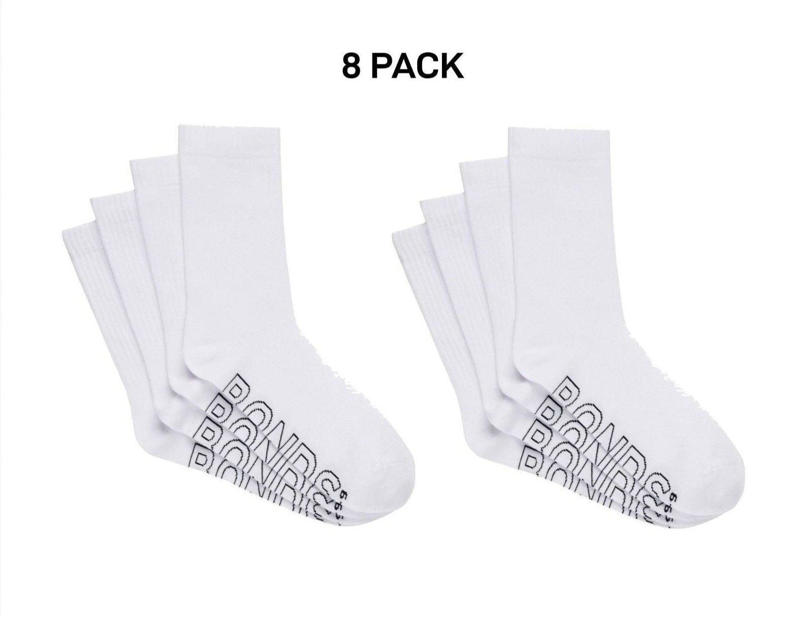Bonds Mens Logo Lightweight Crew Cooling Zone Stay Put Fit Socks 8 Pack SXMY4N
