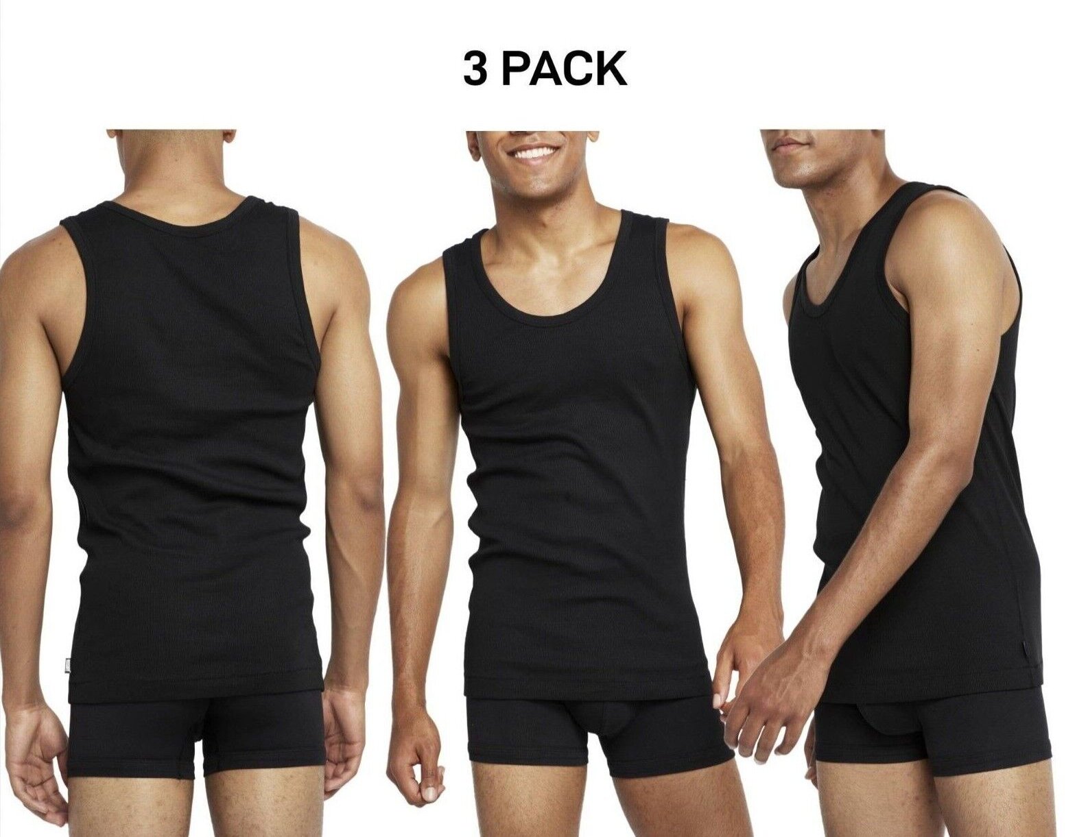 Bonds Mens Organic Chesty Cotton Rib Modern Classic Singlet Shape 3 Pack MX3R